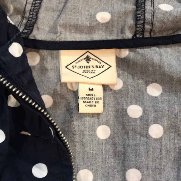 St. John’s bay polka dot quarter zip w hood size m - Picture 6 of 8